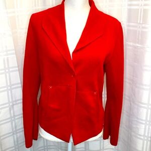 Saint James Pure New Wool Front Button Red Cardigan Made in France Size 8